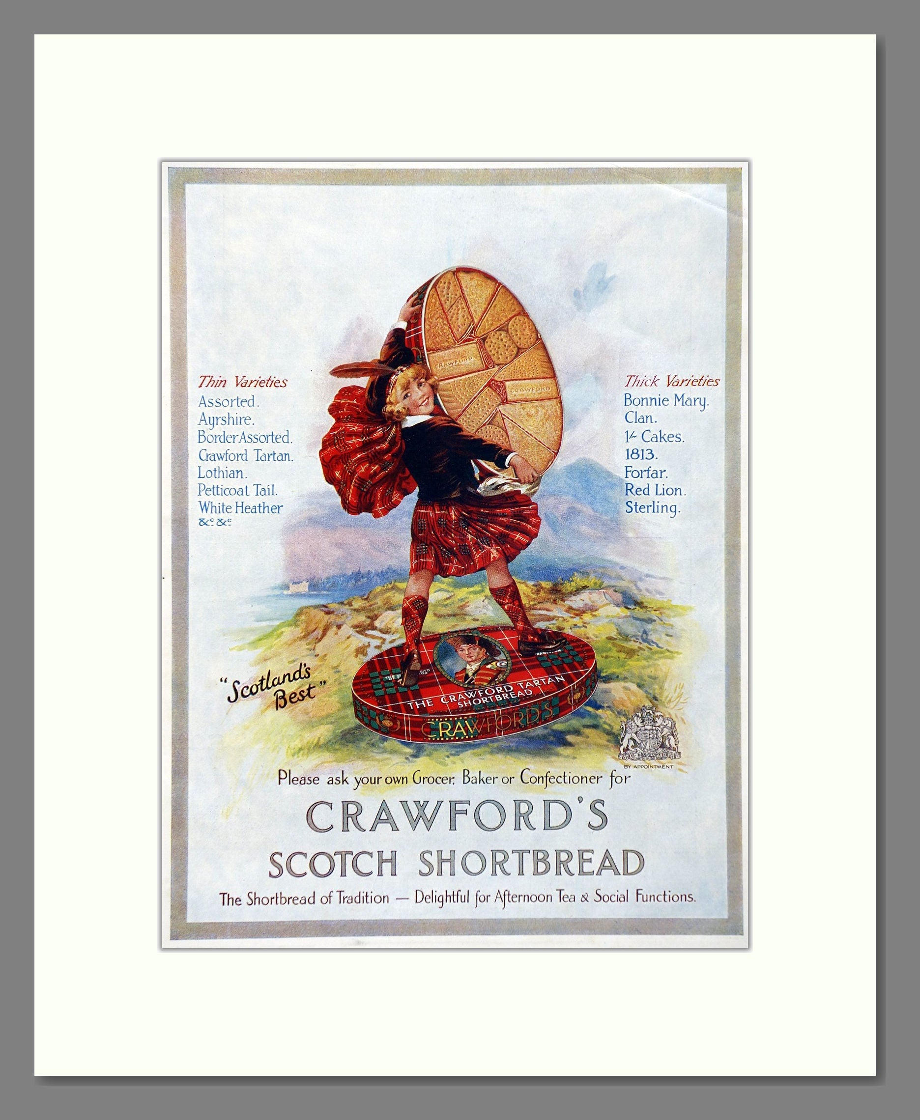 Crawford's - Scotch Shortbread. Vintage Advert 1932 (ref AD66884)
