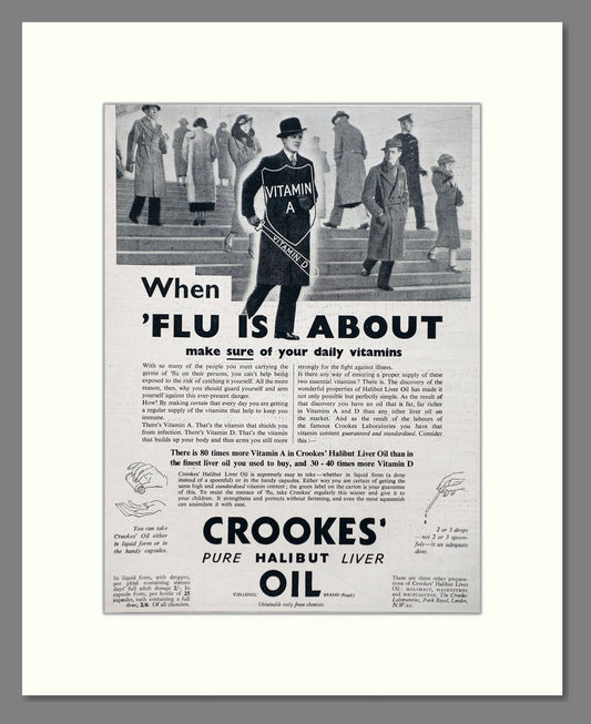 Crookes - Halibut Liver Oil. Vintage Advert 1936 (ref AD66894)