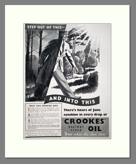 Crookes - Halibut Liver Oil. Vintage Advert 1937 (ref AD66896)