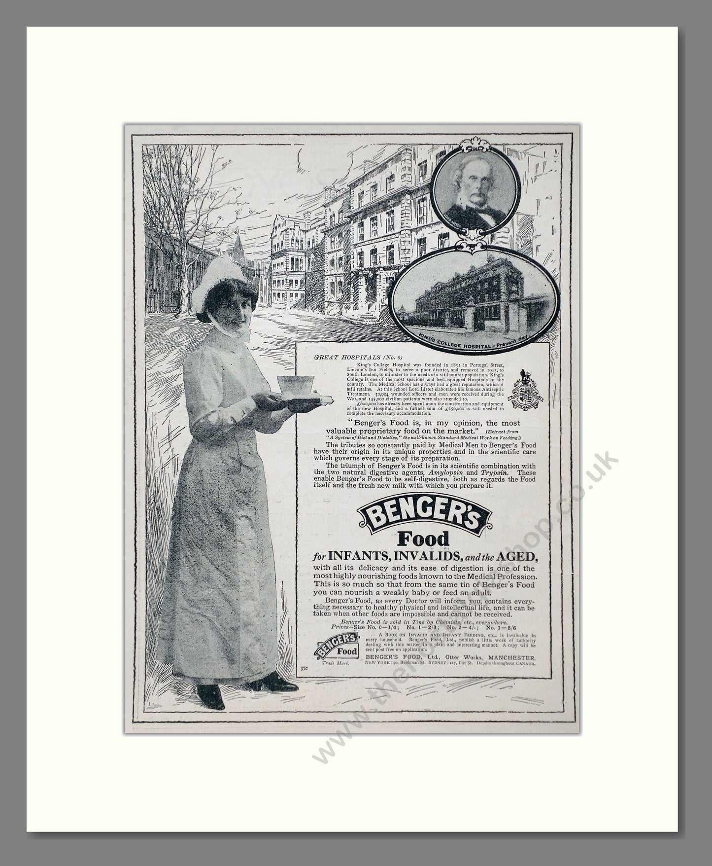 Benger's - Food For Infants And Invalids. Vintage Advert 1921 (ref AD66905)