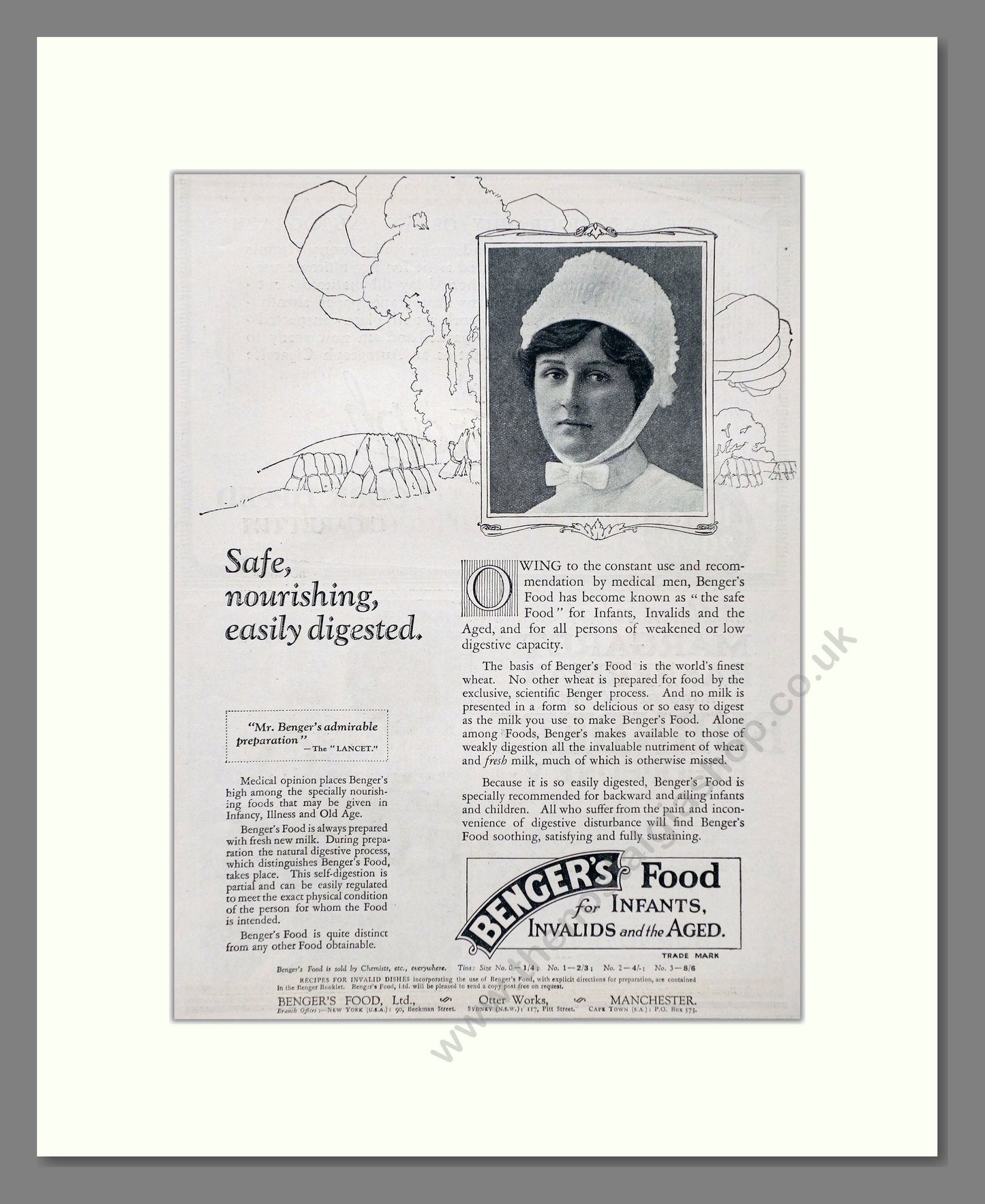 Benger's - Food For Infants And Invalids. Vintage Advert 1926 (ref AD66906)