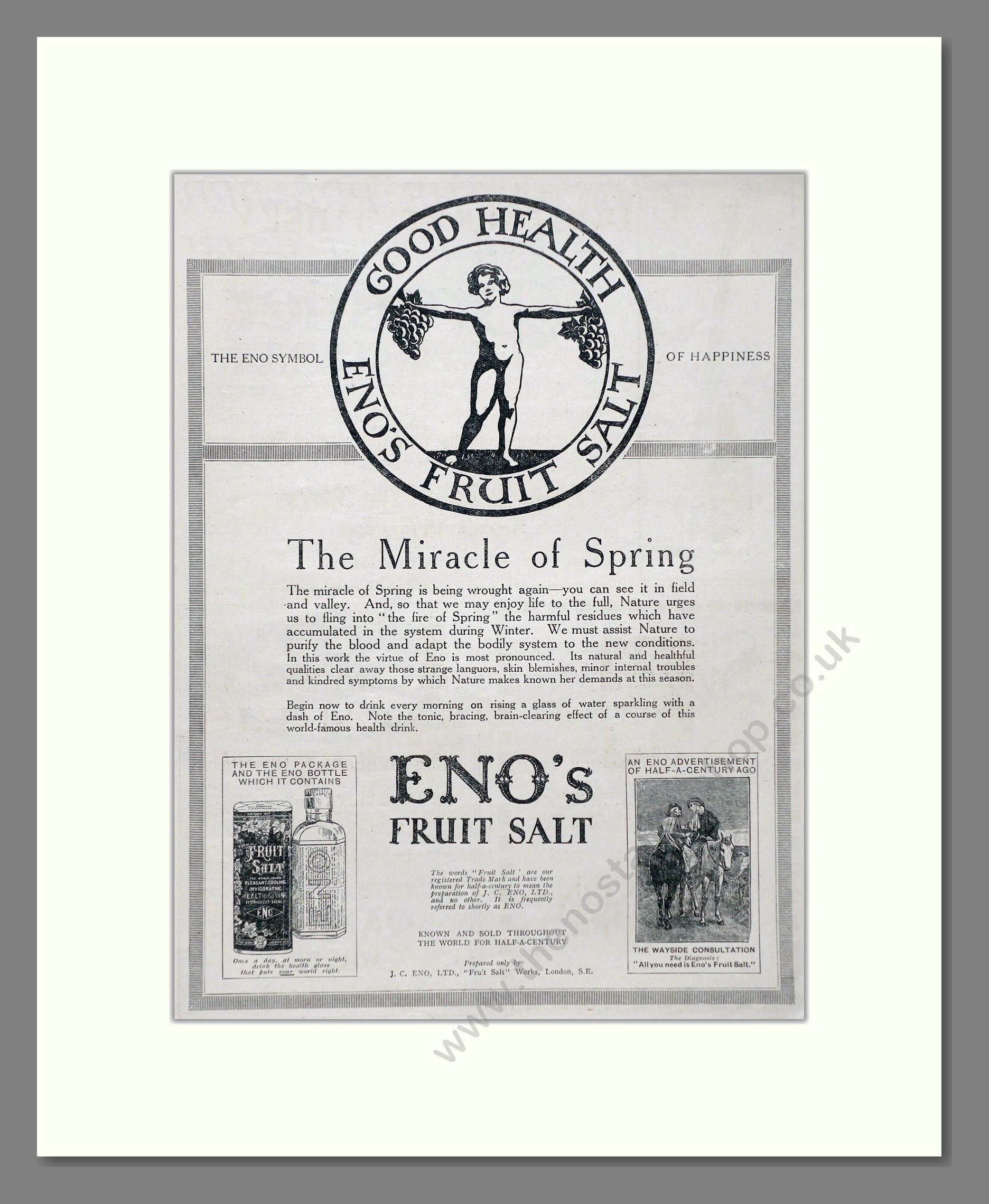 Eno's - Fruit Salt. Vintage Advert 1920 (ref AD66912)