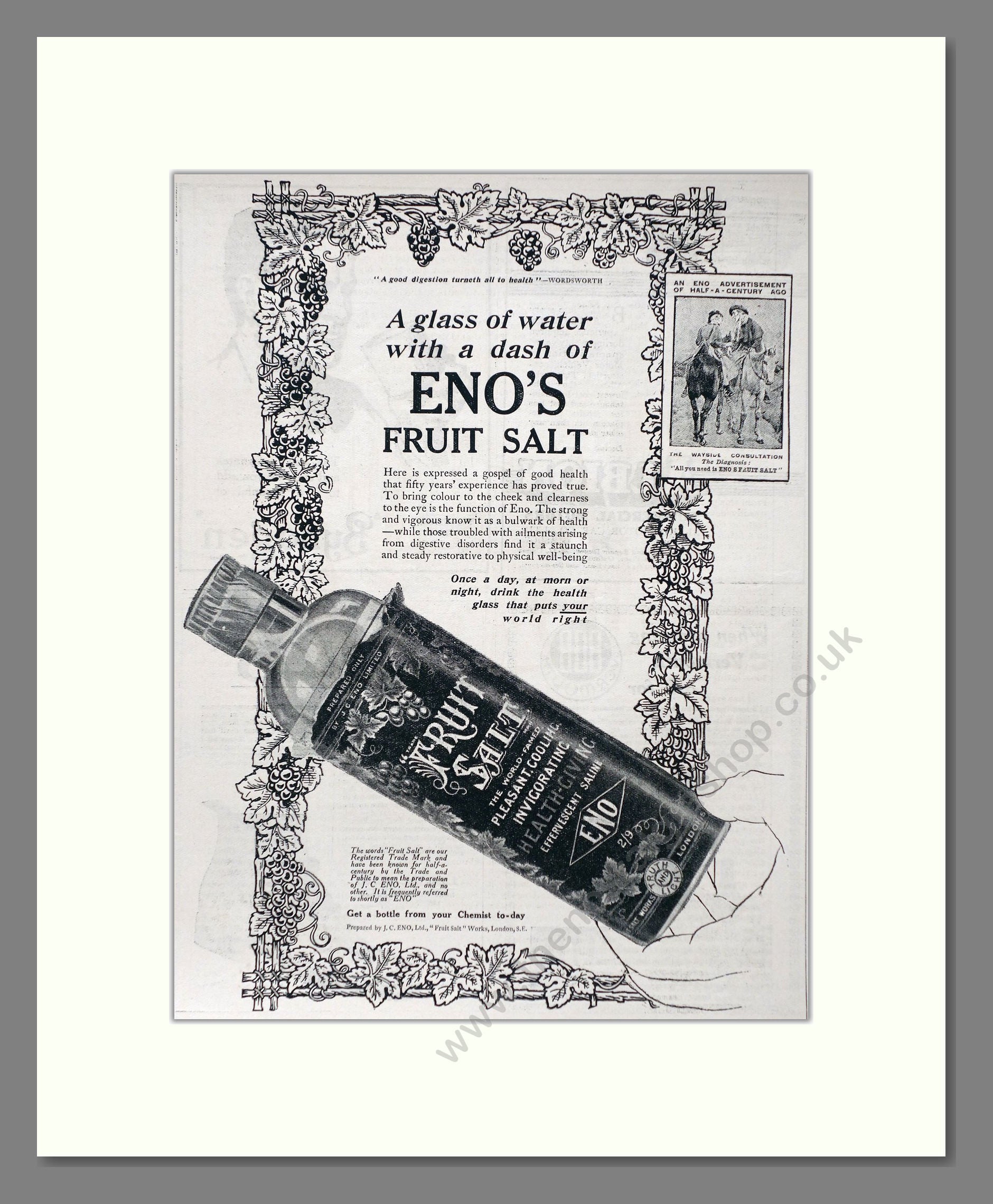 Eno's - Fruit Salt. Vintage Advert 1920 (ref AD66914)