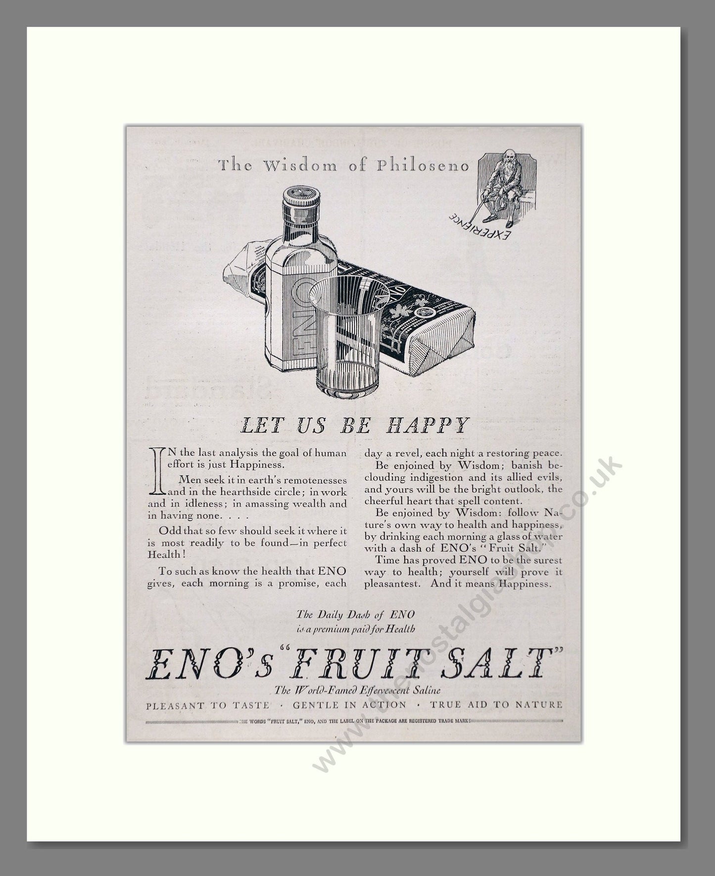 Eno's - Fruit Salt. Vintage Advert 1924 (ref AD66923)