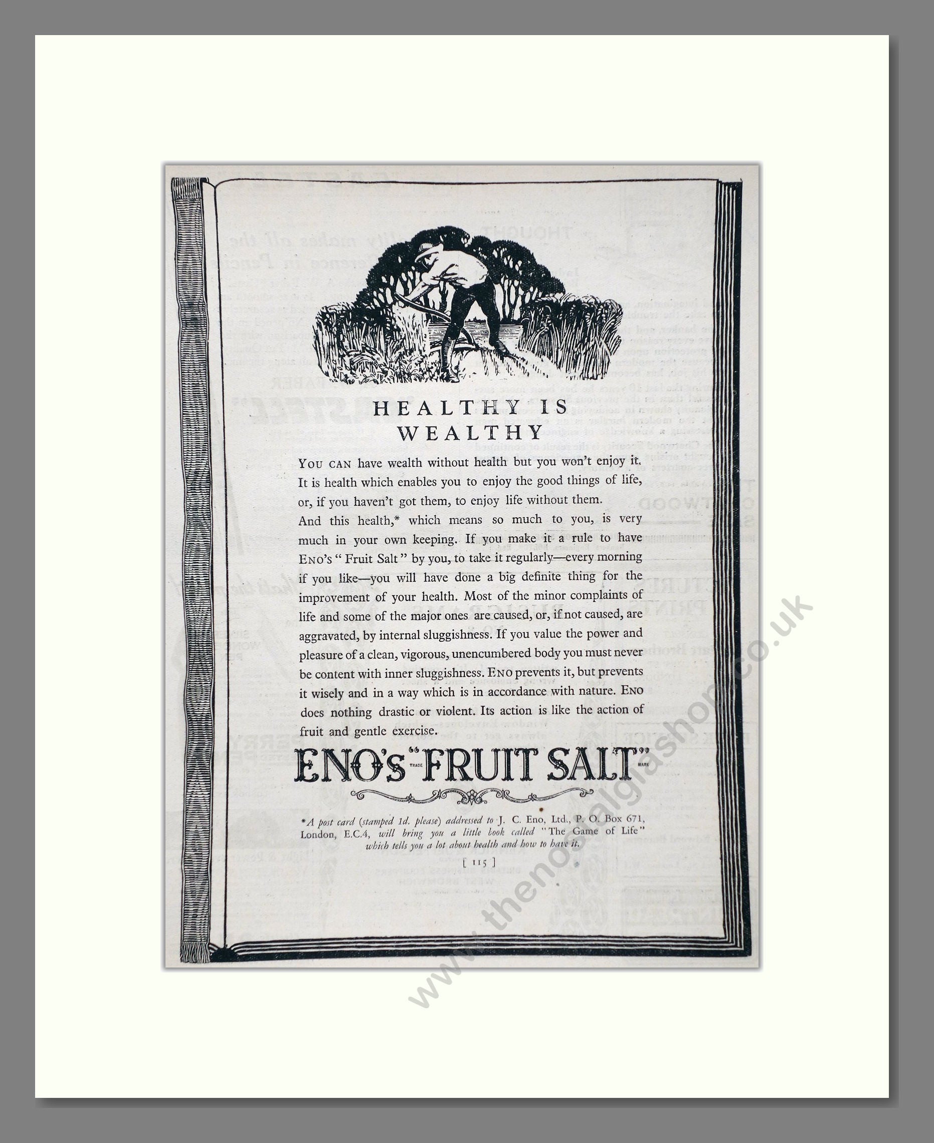 Eno's - Fruit Salt. Vintage Advert 1926 (ref AD66926)
