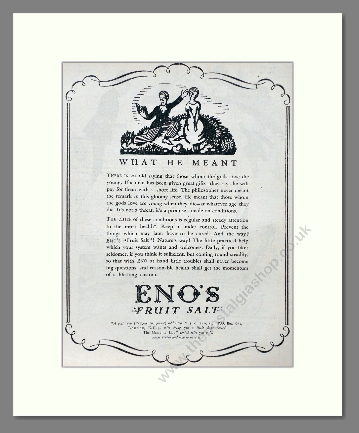 Eno's - Fruit Salt. Vintage Advert 1926 (ref AD66927)
