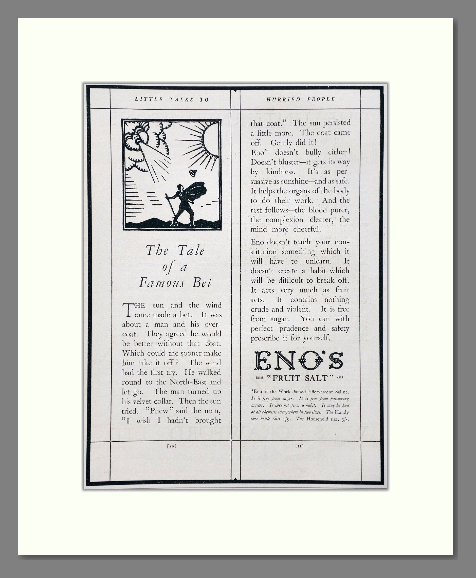 Eno's - Fruit Salt. Vintage Advert 1924 (ref AD66928)