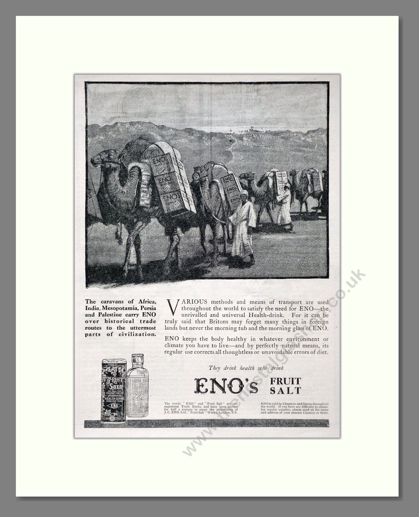 Eno's - Fruit Salt. Vintage Advert 1920 (ref AD66933)