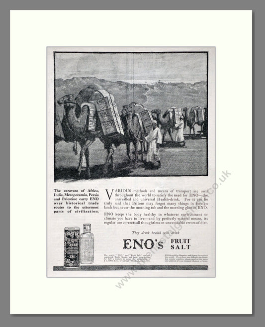 Eno's - Fruit Salt. Vintage Advert 1920 (ref AD66933)