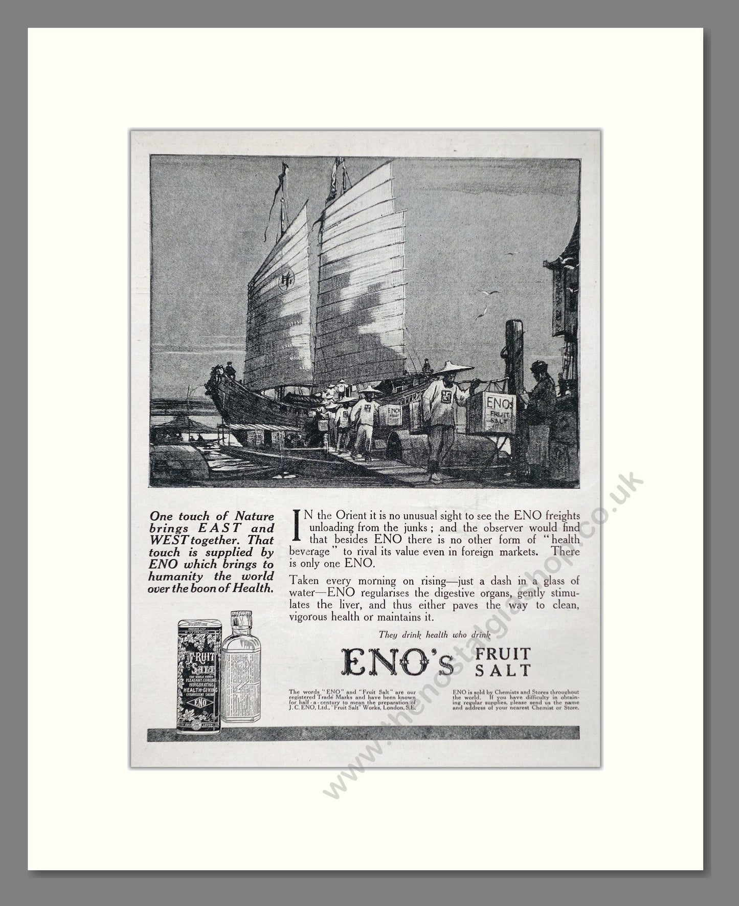 Eno's - Fruit Salt. Vintage Advert 1920 (ref AD66934)