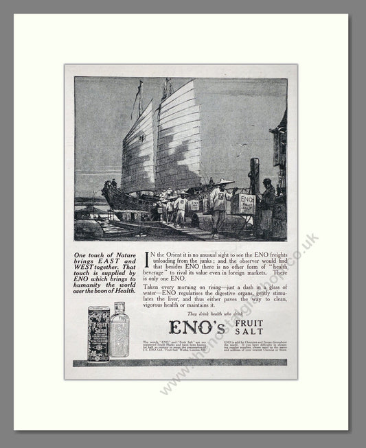 Eno's - Fruit Salt. Vintage Advert 1920 (ref AD66934)