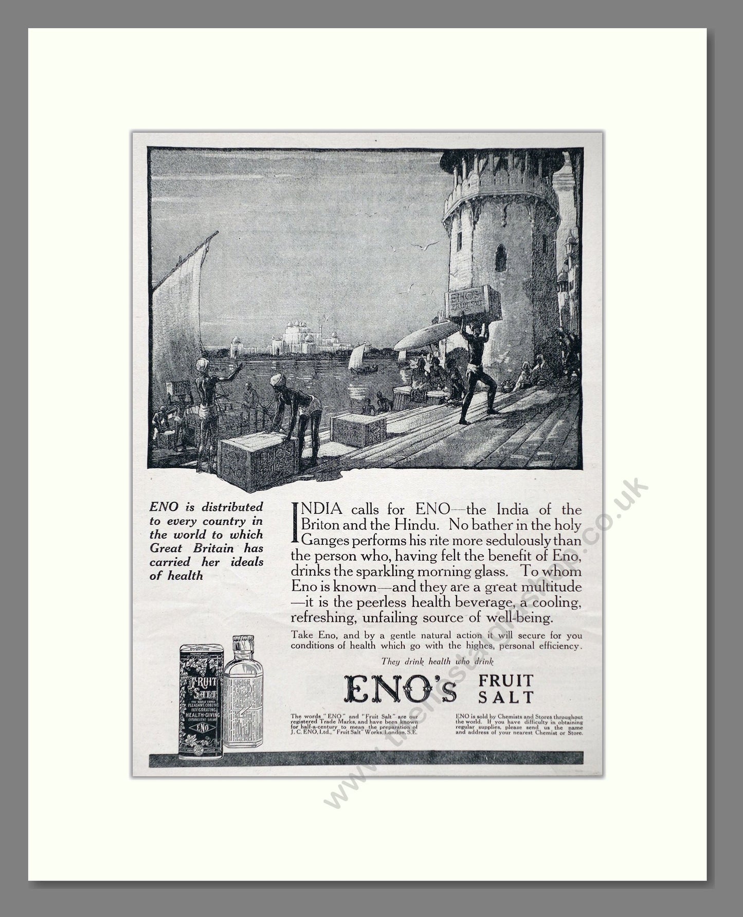 Eno's - Fruit Salt. Vintage Advert 1920 (ref AD66935)
