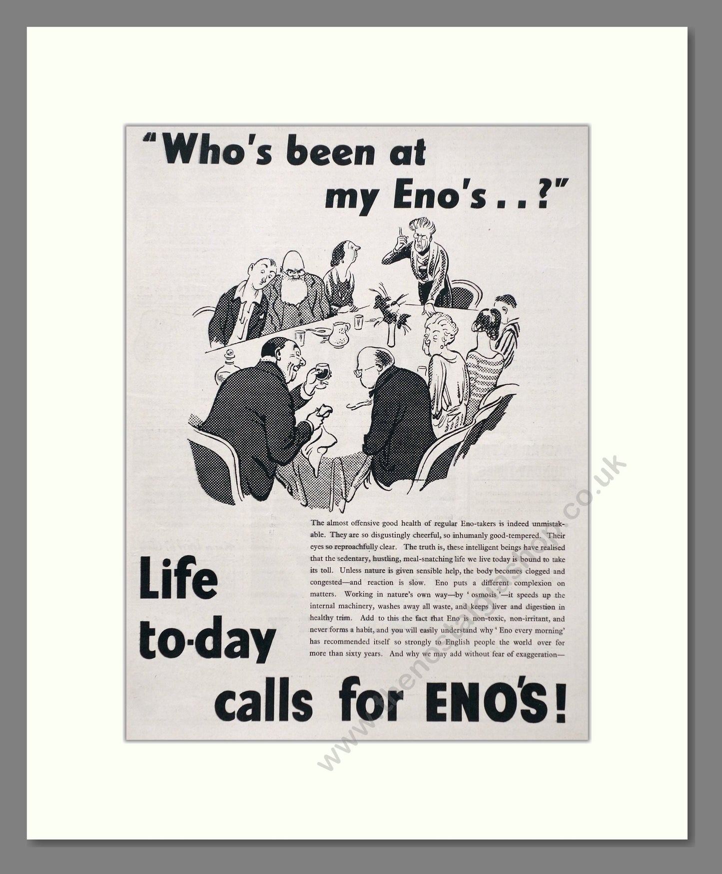 Eno's - Fruit Salt. Vintage Advert 1937 (ref AD66938)