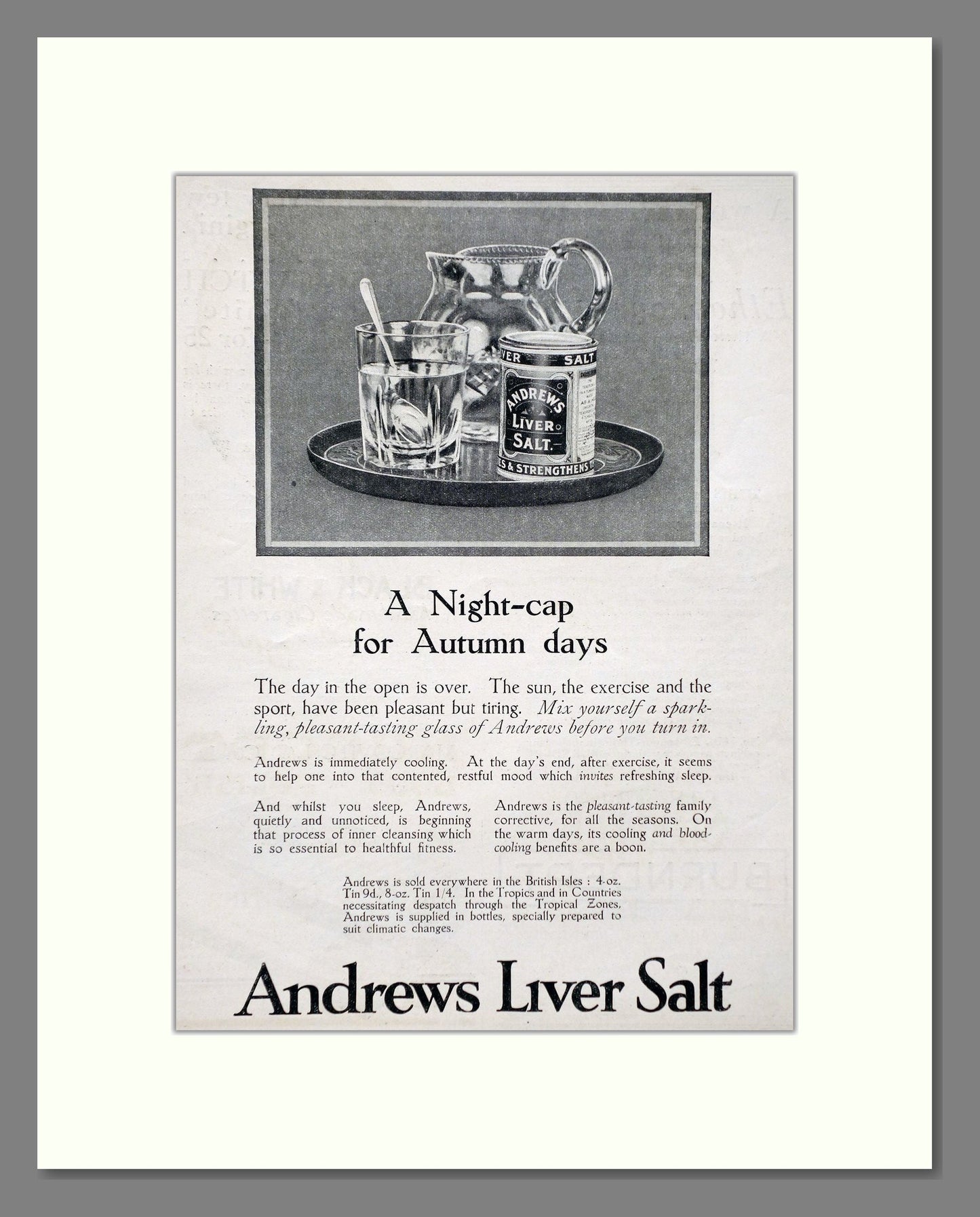 Andrews - Liver Salt. Vintage Advert 1926 (ref AD66944)