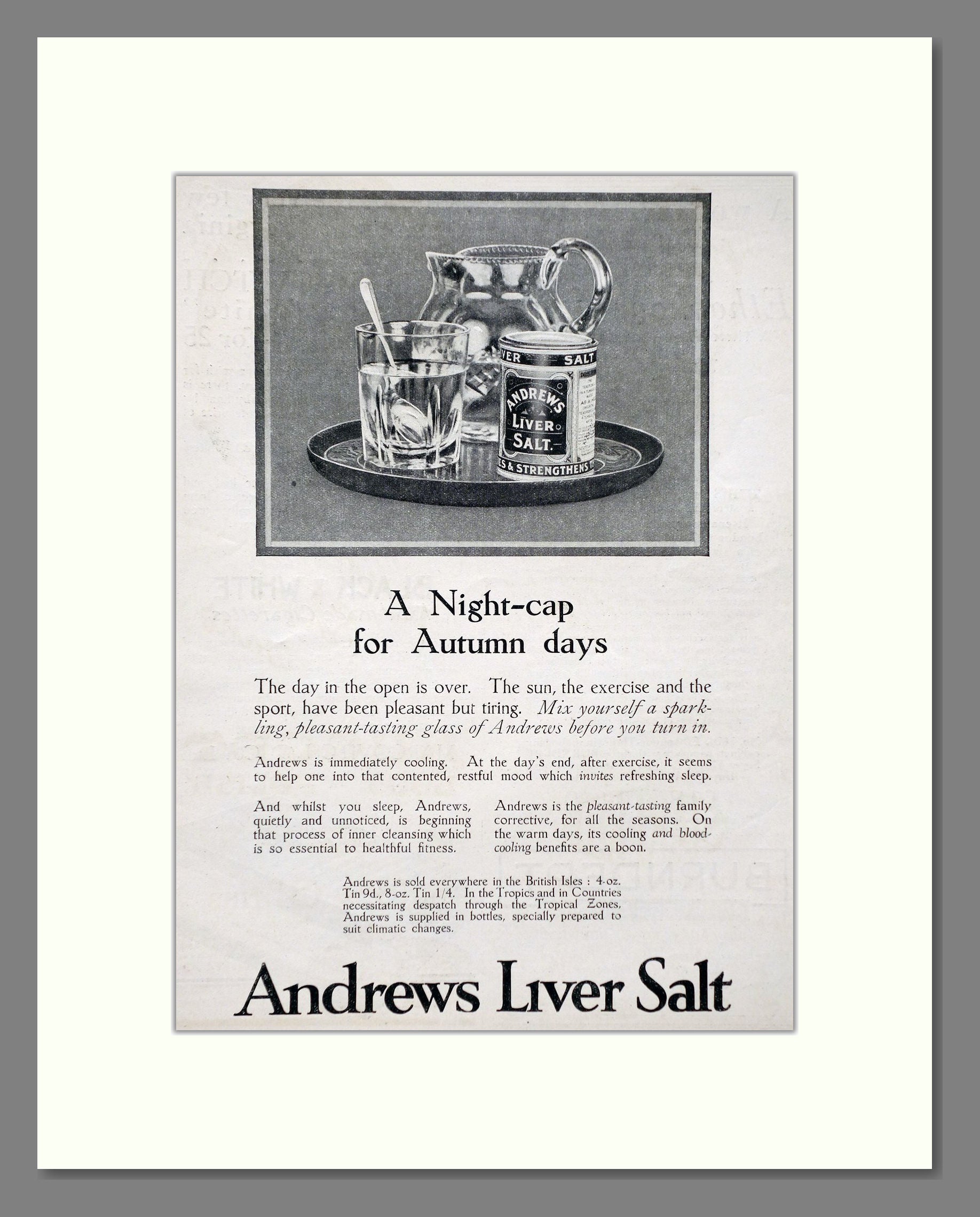 Andrews - Liver Salt. Vintage Advert 1926 (ref AD66944)