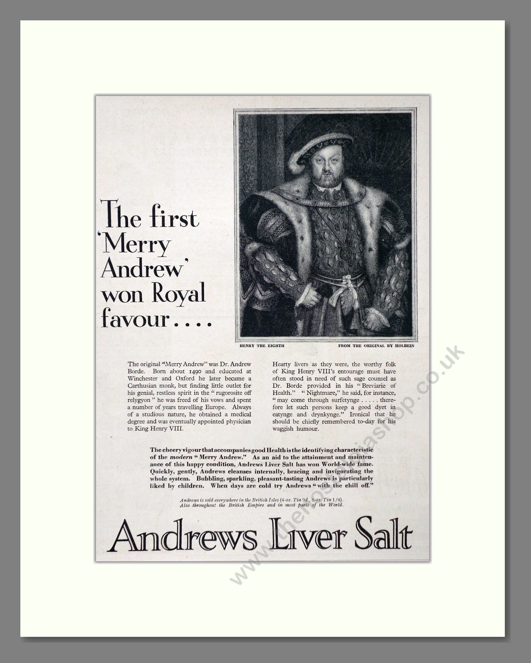 Andrews - Liver Salt. Vintage Advert 1936 (ref AD66952)