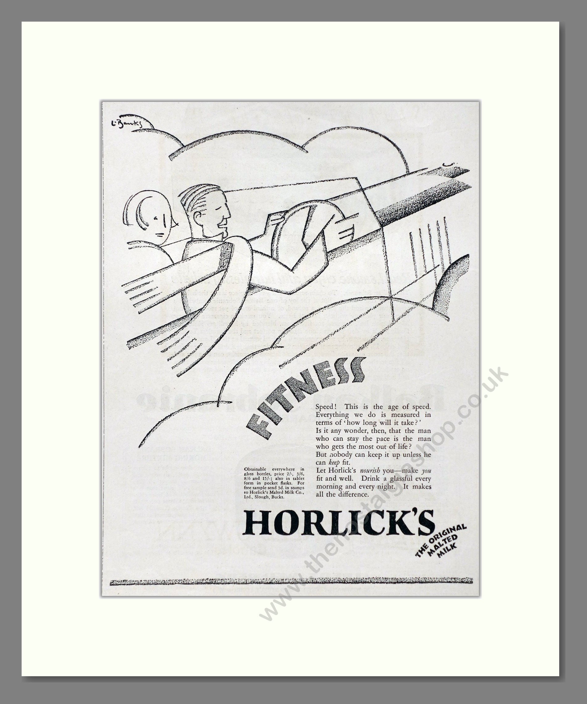 Horlick's - Malted Milk. Vintage Advert 1928 (ref AD66953)