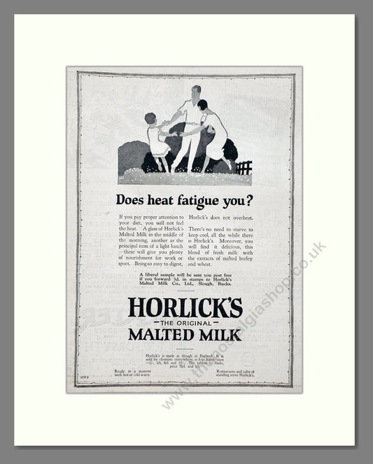 Horlick's - Malted Milk. Vintage Advert 1926 (ref AD66955)