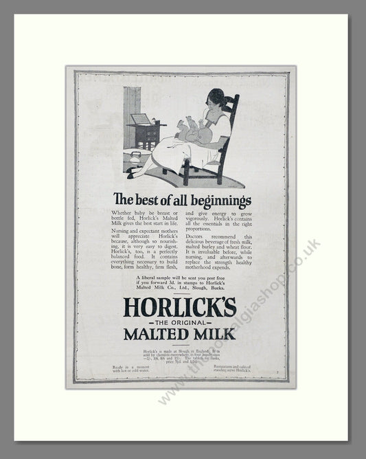 Horlick's - Malted Milk. Vintage Advert 1926 (ref AD66958)