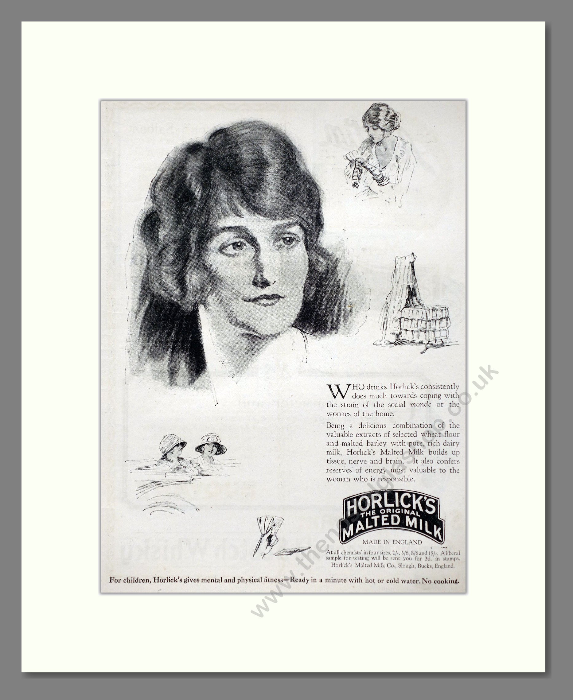 Horlick's - Malted Milk. Vintage Advert 1924 (ref AD66960)