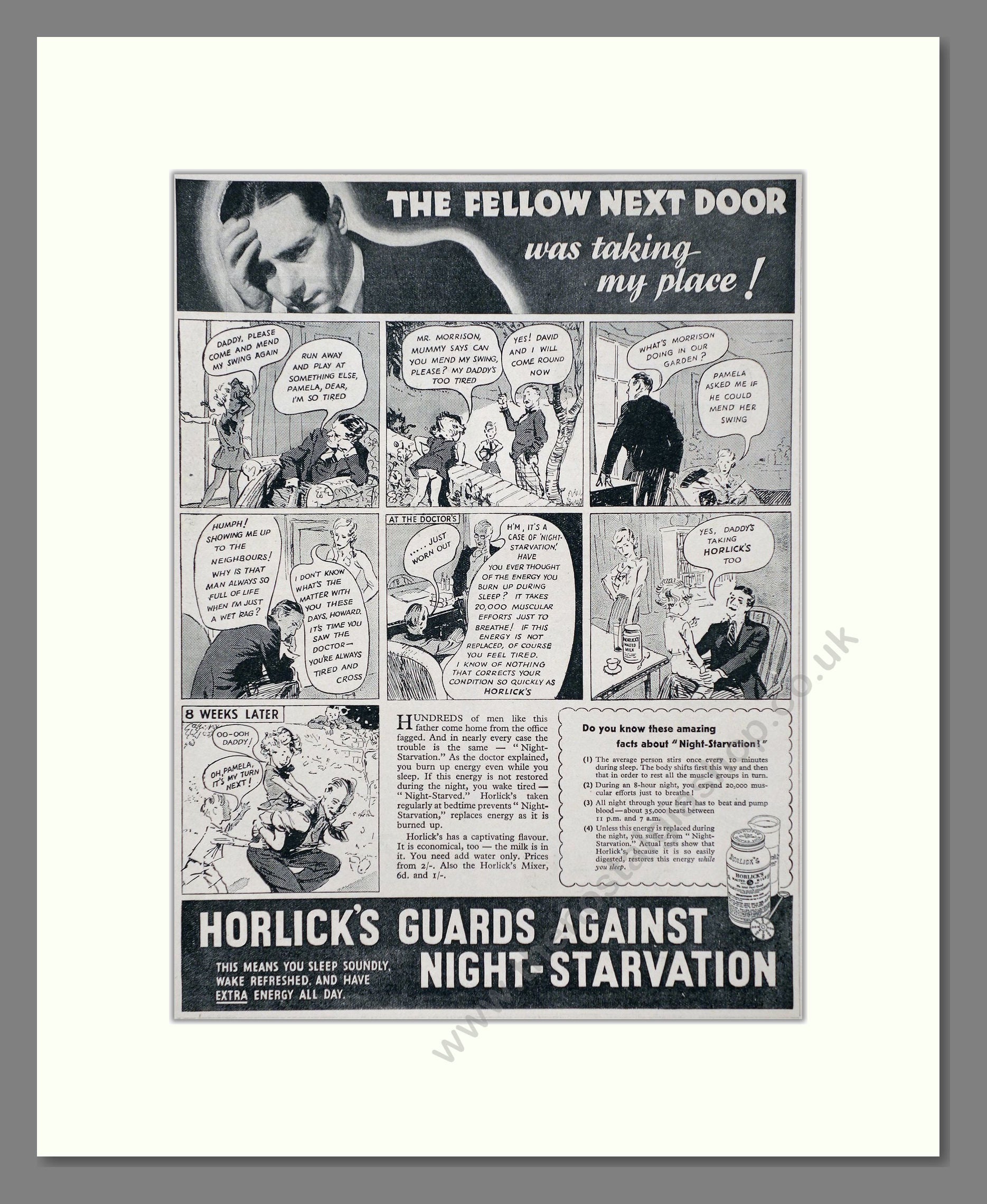 Horlick's - Malted Milk. Vintage Advert 1934 (ref AD66965)