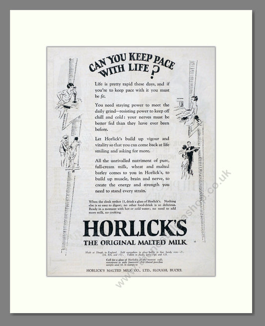 Horlick's - Malted Milk. Vintage Advert 1927 (ref AD66967)