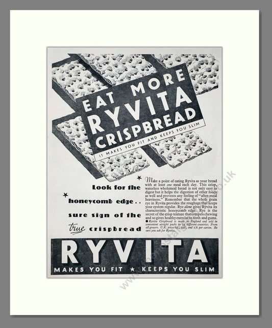 Ryvita - Crispbread. Vintage Advert 1937 (ref AD66994)