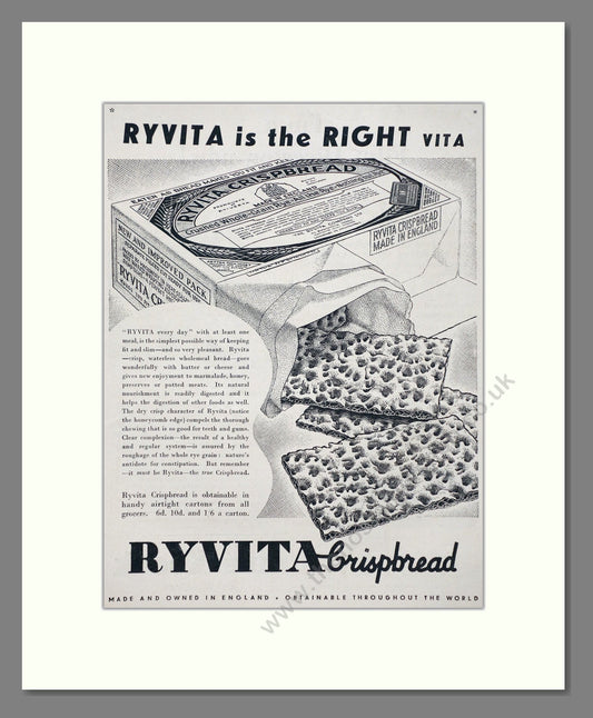 Ryvita - Crispbread. Vintage Advert 1936 (ref AD66997)