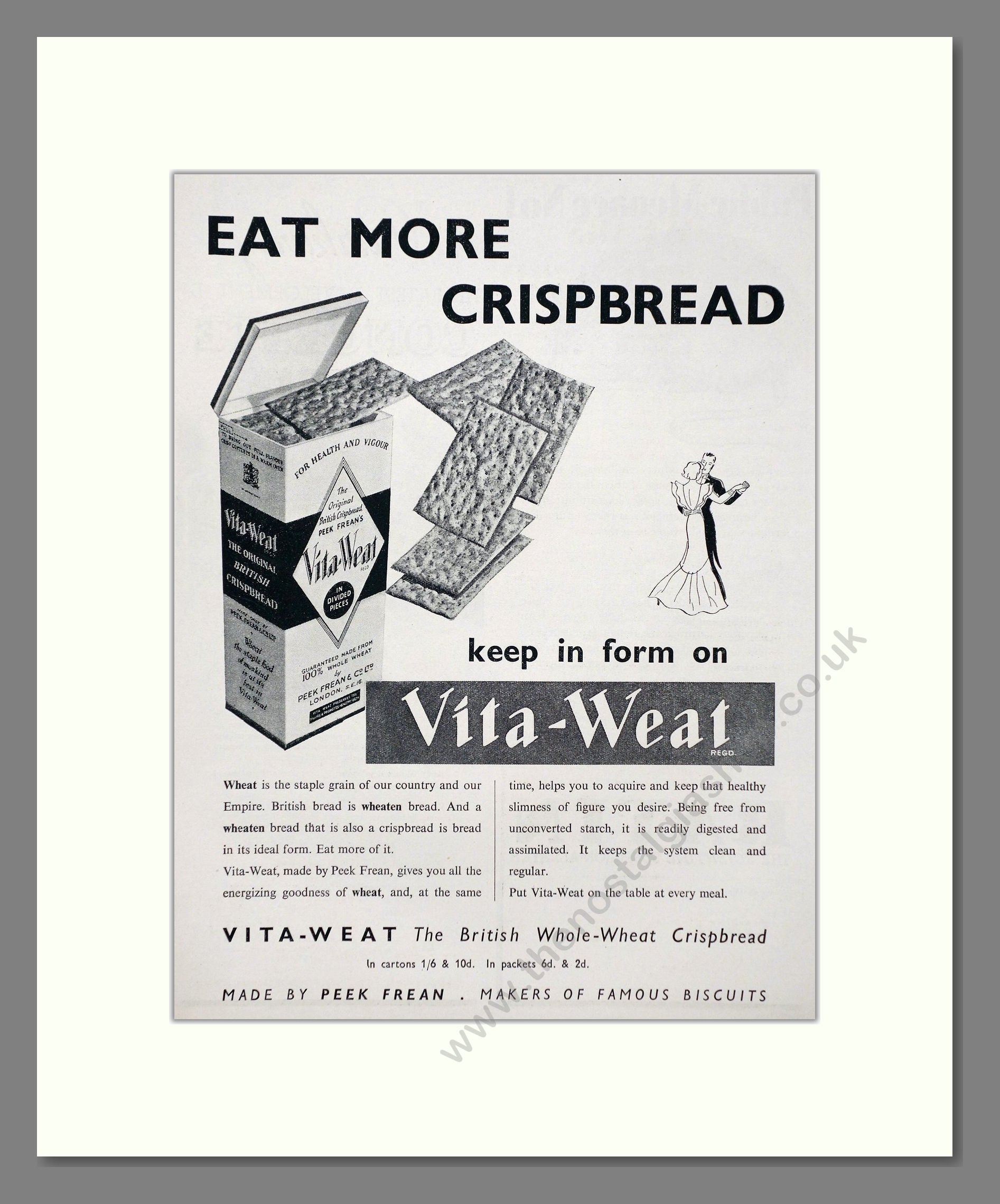 Vita-Weat - Whole Wheat Crispbread. Vintage Advert 1936 (ref AD66998)