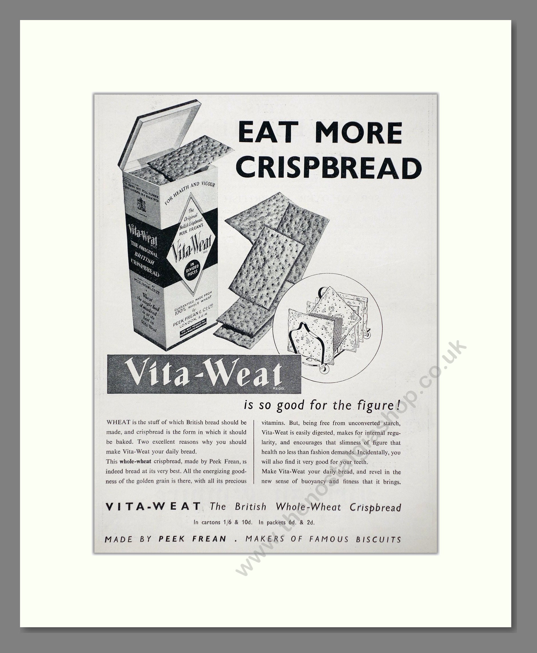 Vita-Weat - Whole Wheat Crispbread. Vintage Advert 1936 (ref AD67001)