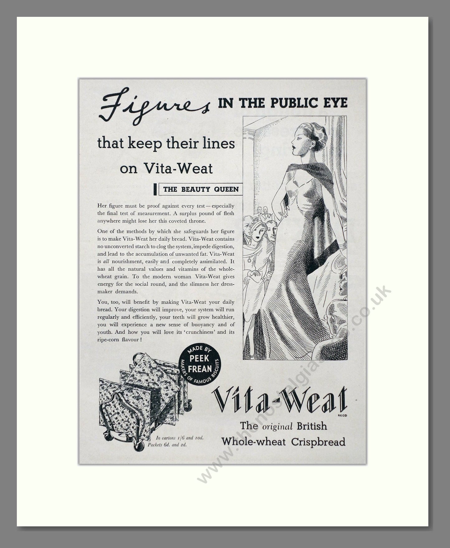 Vita-Weat - Whole Wheat Crispbread. Vintage Advert 1935 (ref AD67002)