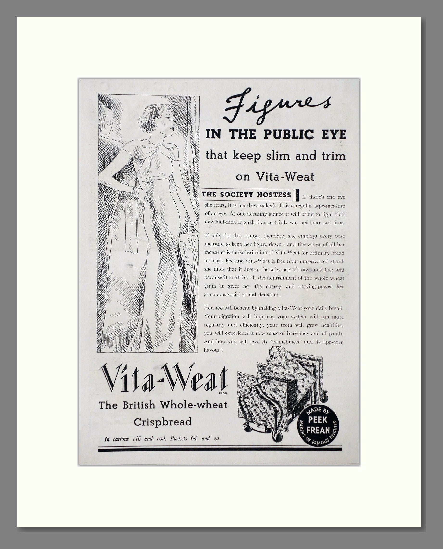 Vita-Weat - Whole Wheat Crispbread. Vintage Advert 1934 (ref AD67006)