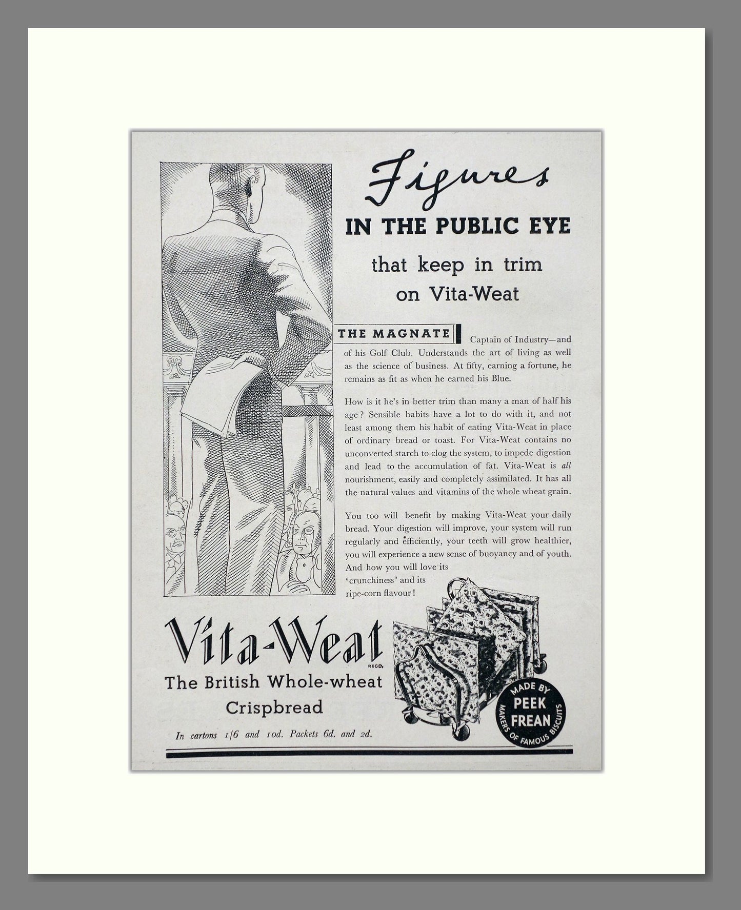 Vita-Weat - Whole Wheat Crispbread. Vintage Advert 1934 (ref AD67007)