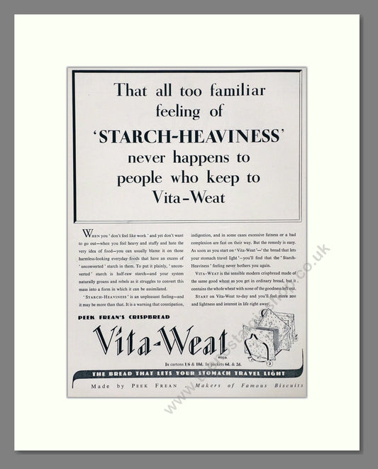 Vita-Weat - Whole Wheat Crispbread. Vintage Advert 1937 (ref AD67008)