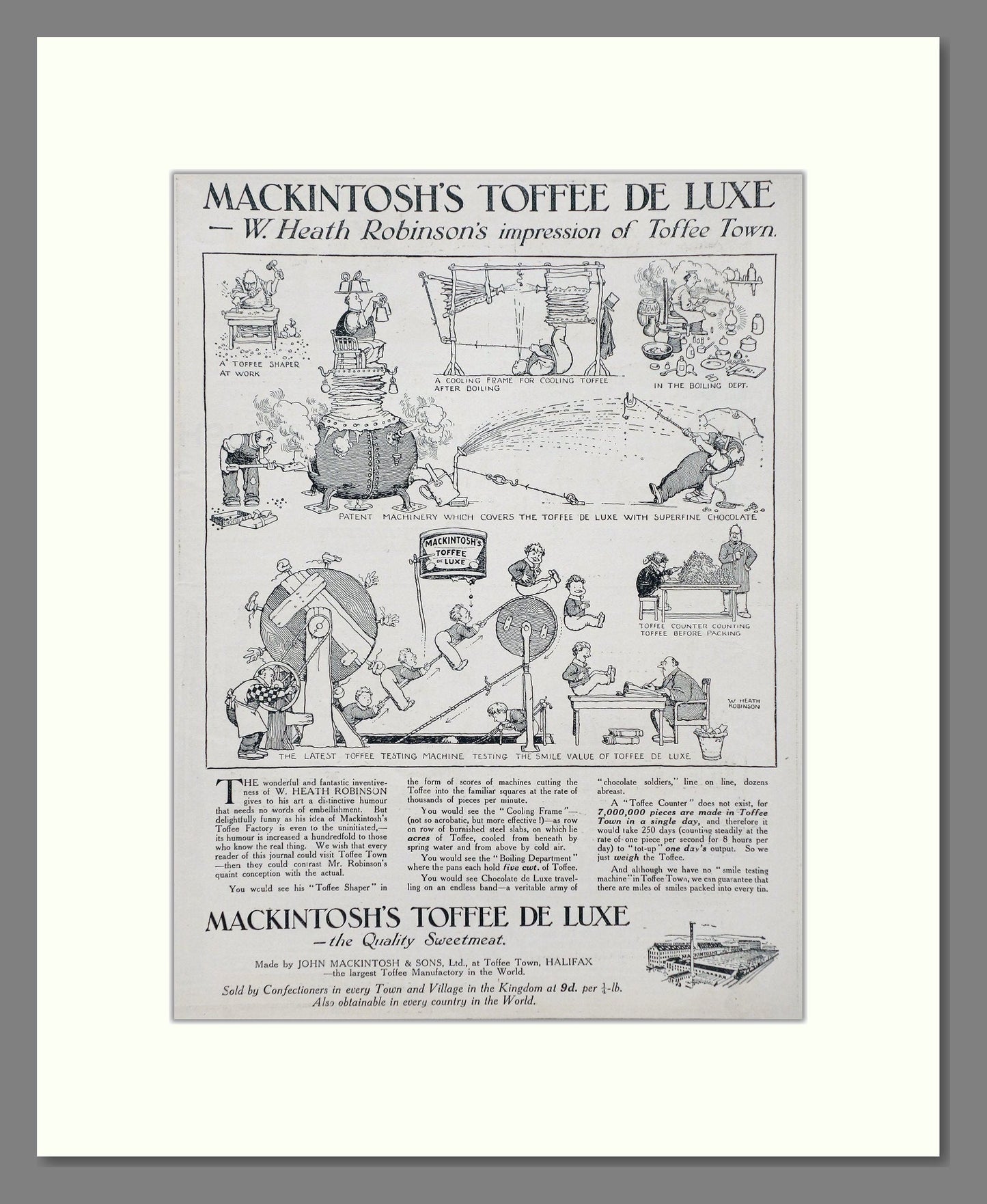 Mackintosh's - Toffee De Luxe. Vintage Advert 1921 (ref AD67014)