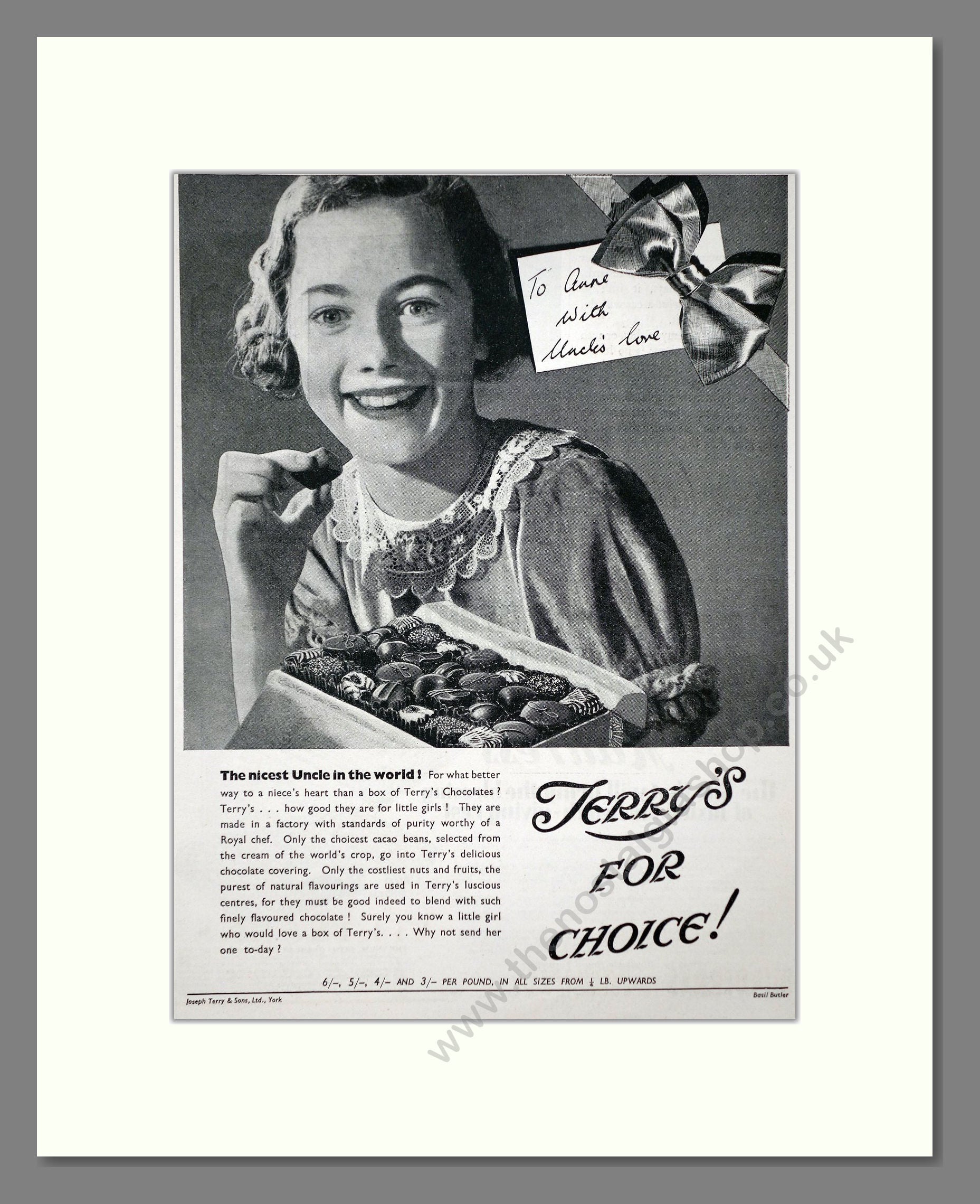 Terry's - Chocolates For Choice. Vintage Advert 1939 (ref AD67020 ...