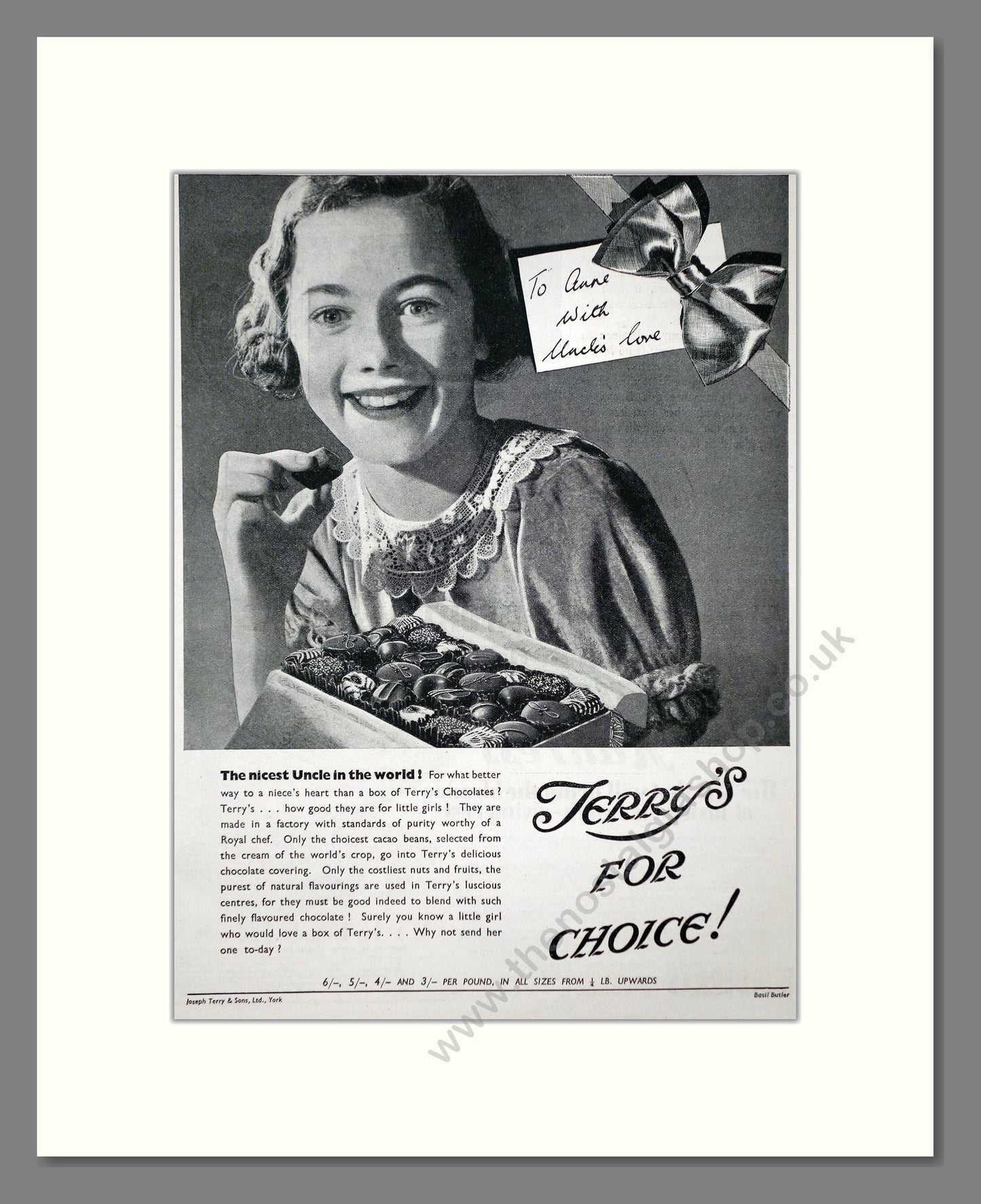 Terry's - Chocolates For Choice. Vintage Advert 1939 (ref AD67020)