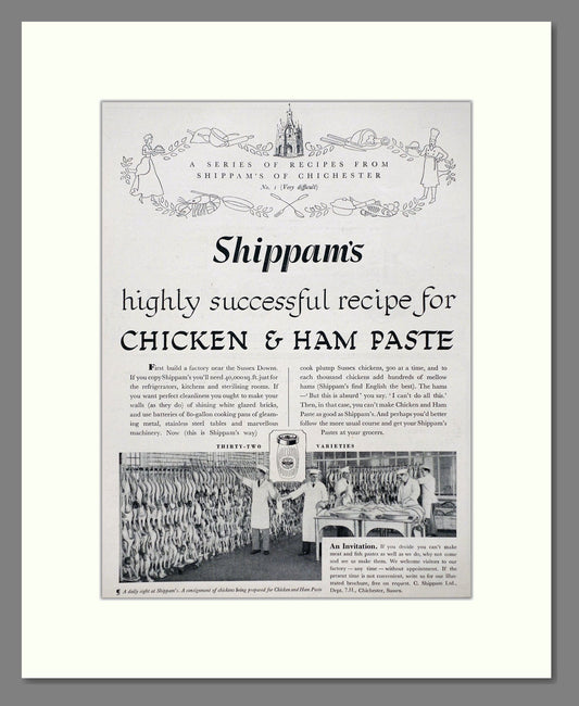 Shippam's - Chicken And Ham Paste. Vintage Advert 1936 (ref AD67022)