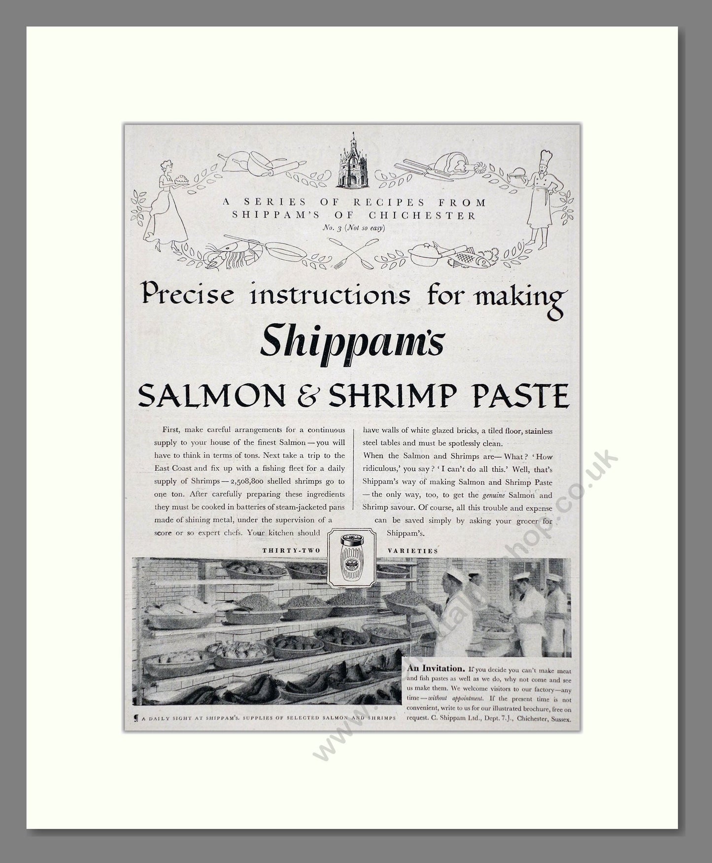 Shippam's - Salmon And Shrimp Paste. Vintage Advert 1936 (ref AD67025)