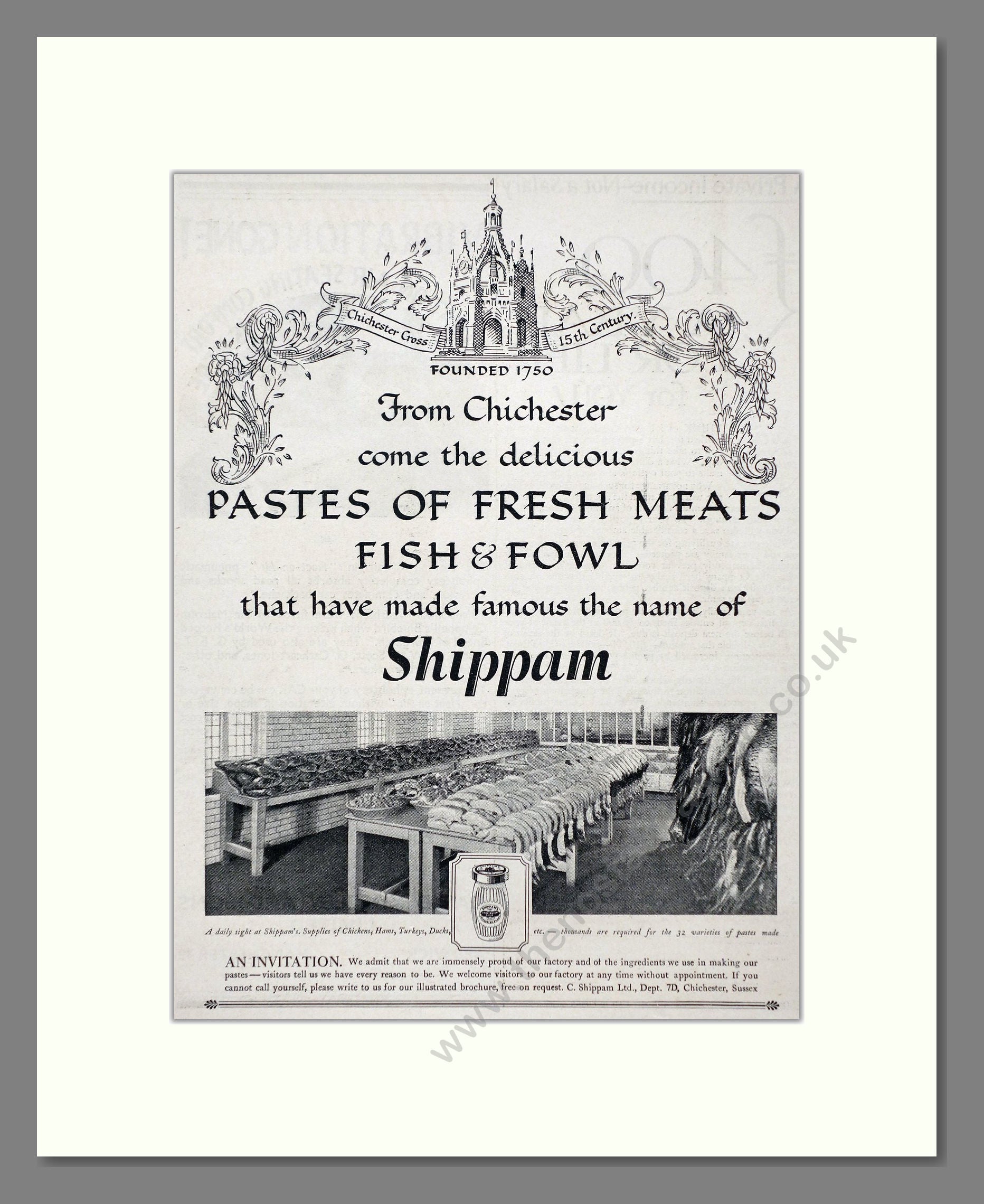 Shippam's - Pastes of Fresh Meats. Vintage Advert 1935 (ref AD67026)
