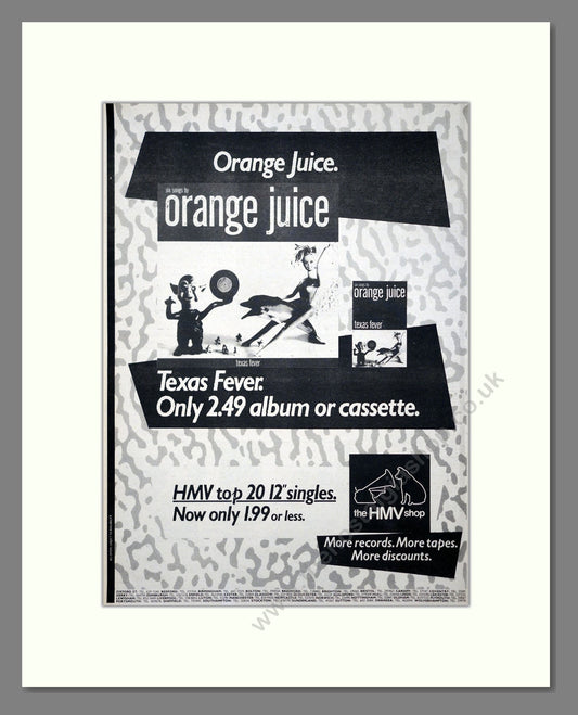 Orange Juice - Texas Fever. Vintage Advert 1984 (ref AD20896)
