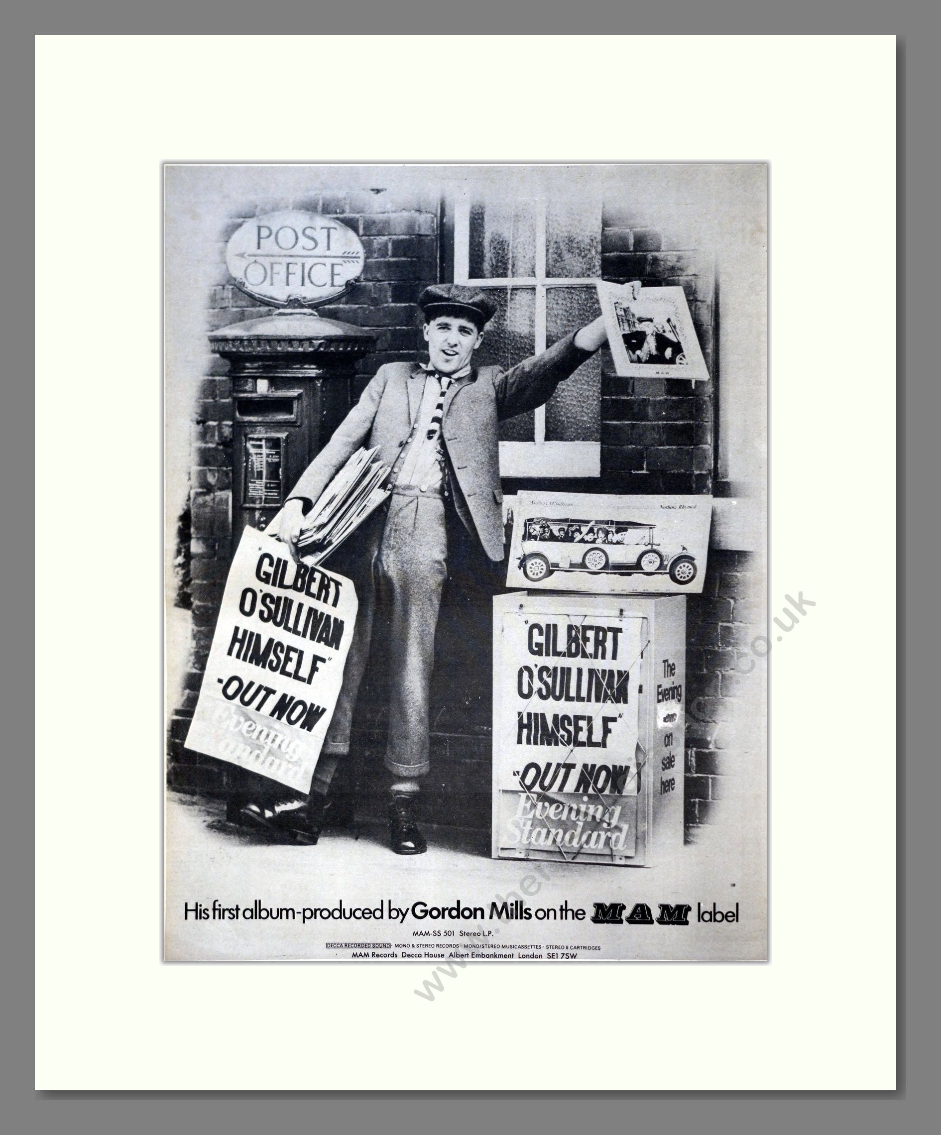 Gilbert O'Sullivan - Himself. Vintage Advert 1971 (ref AD20901)