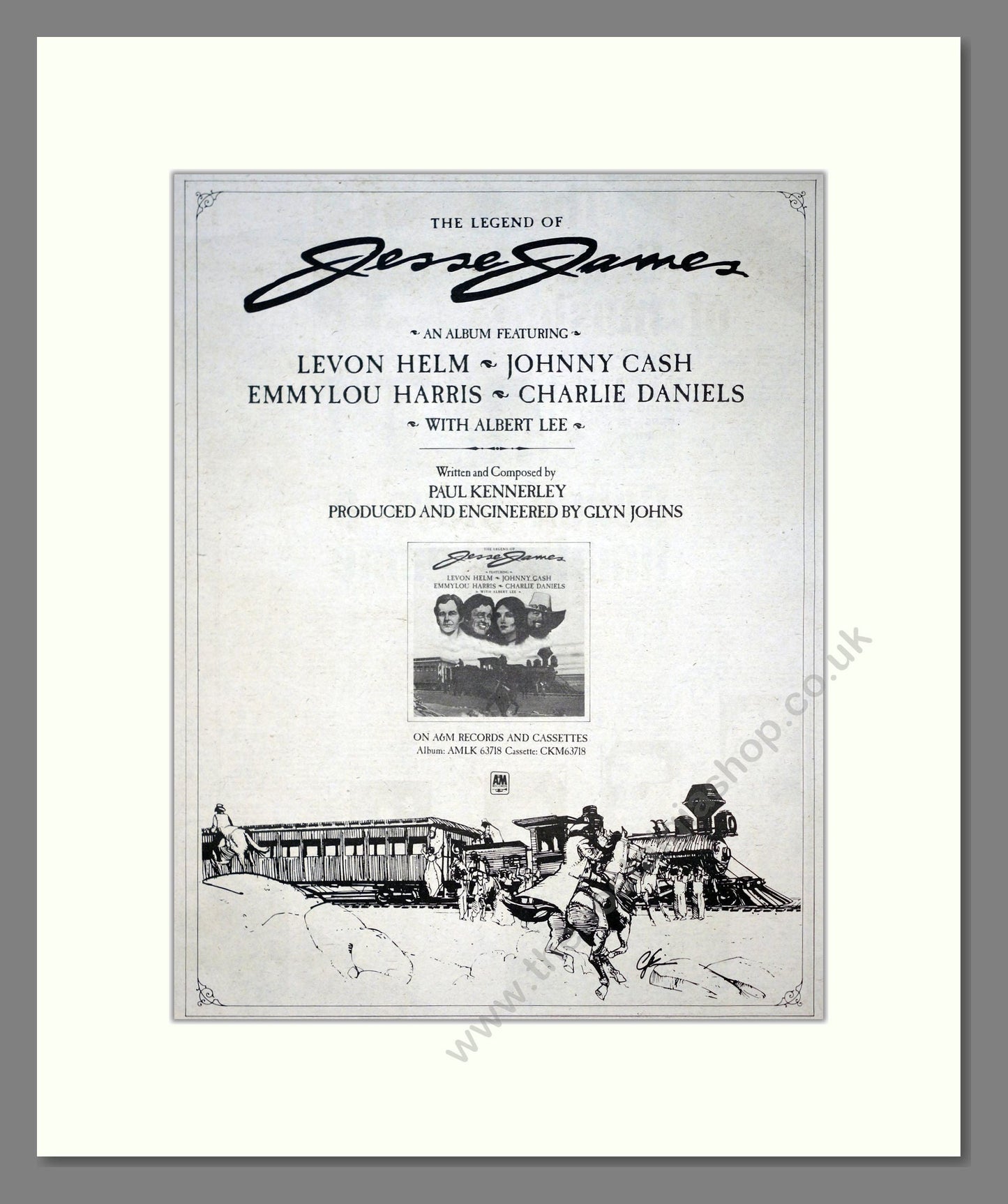 Various Artists - Legend Of Jesse James. Vintage Advert 1980 (ref AD20902)