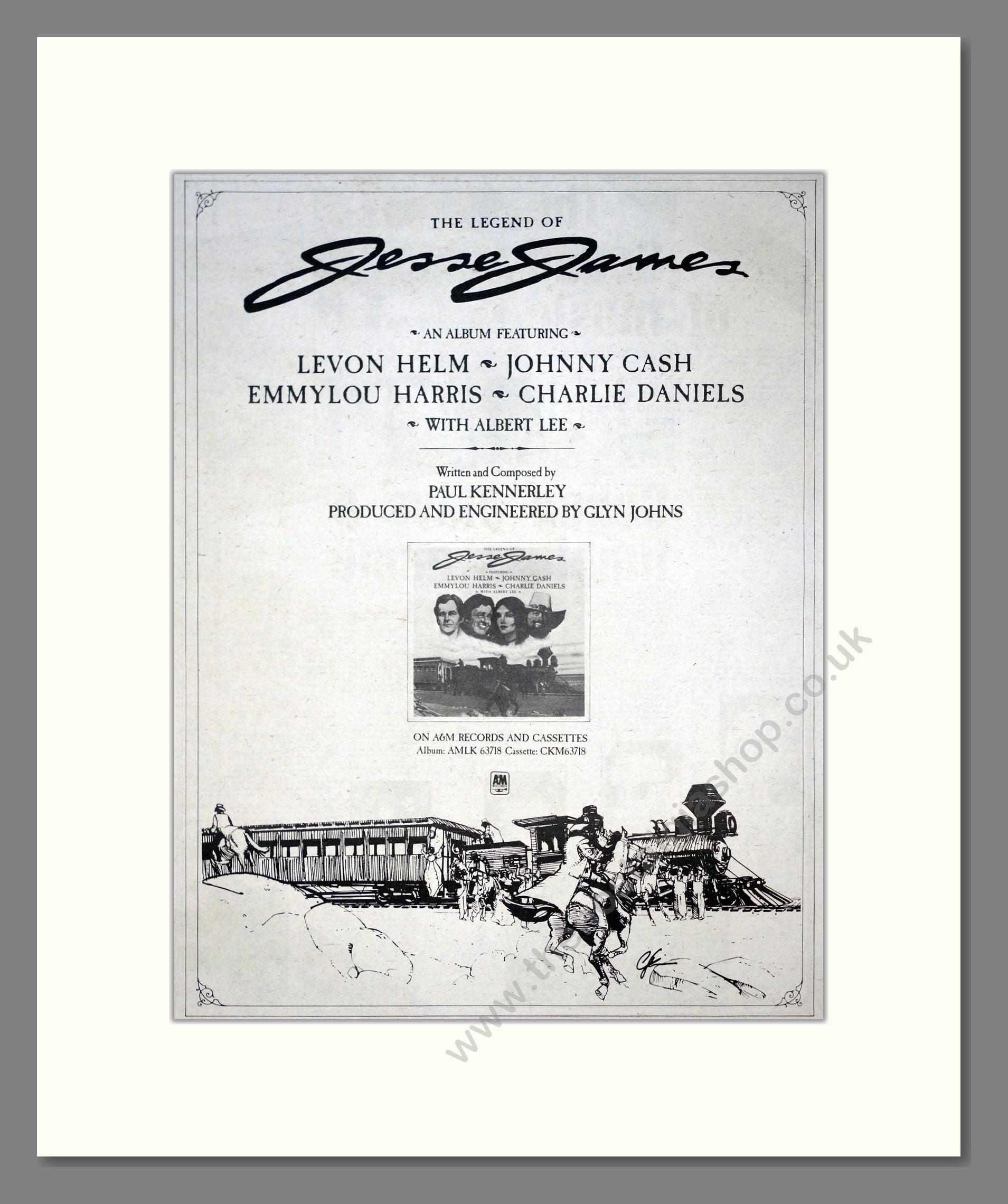 Various Artists - Legend Of Jesse James. Vintage Advert 1980 (ref AD20902)