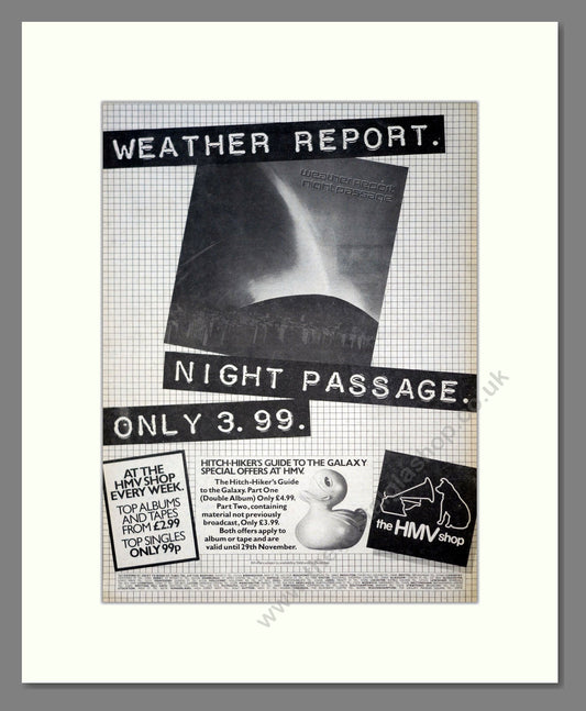 Weather Report - Night Passage. Vintage Advert 1980 (ref AD20907)