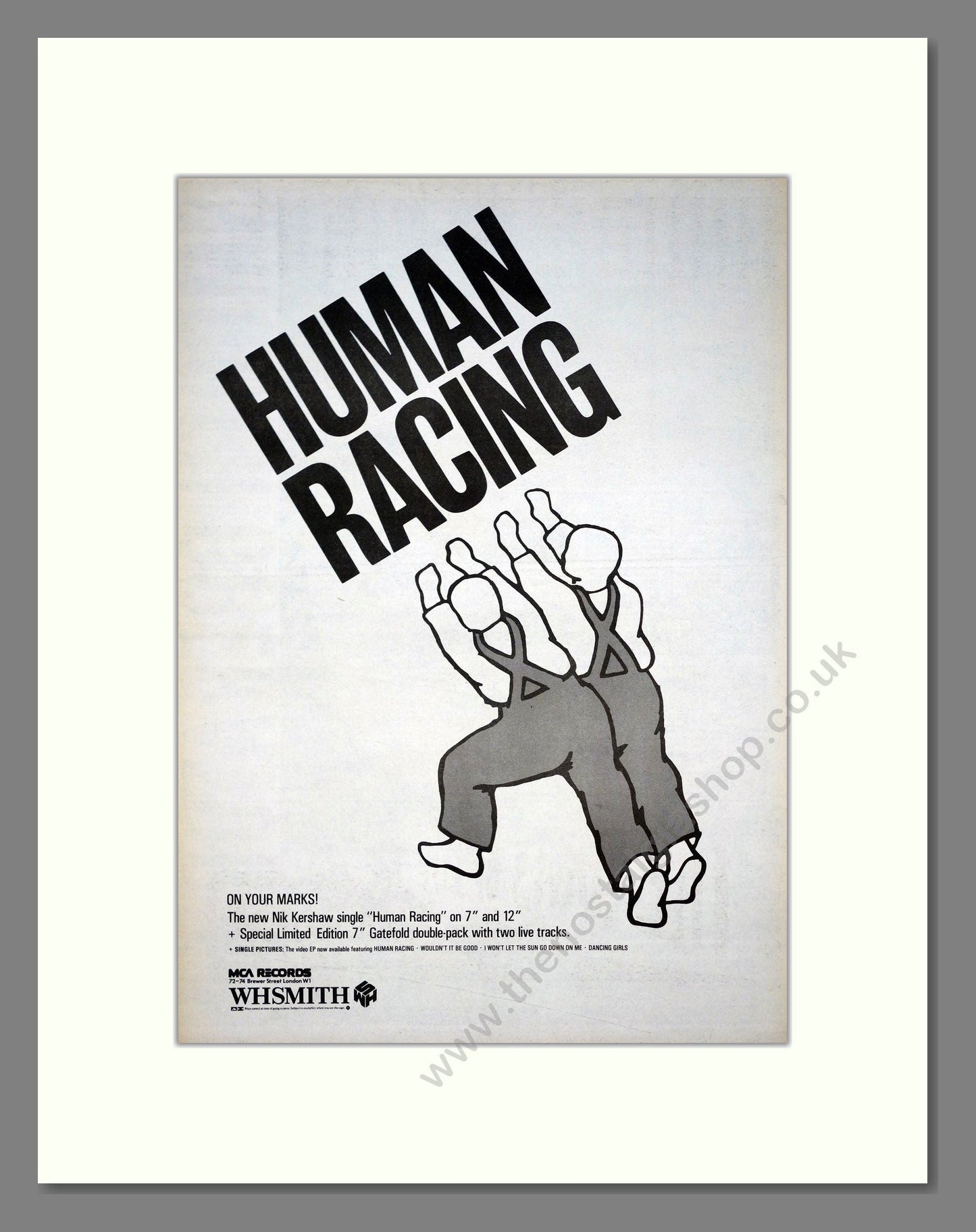 Nik Kershaw - Human Racing. Vintage Advert 1984 (ref AD20908)
