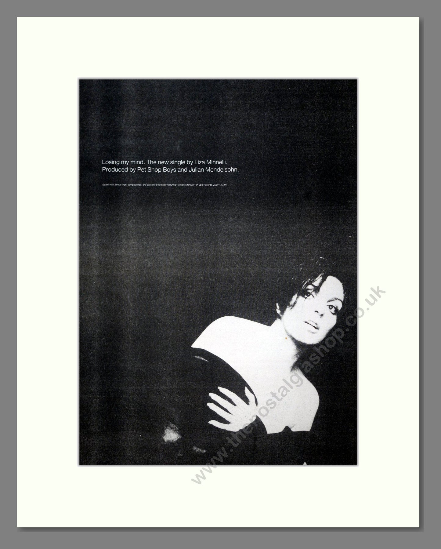 Liza Minelli - Losing My Mind. Vintage Advert 1989 (ref AD20918)