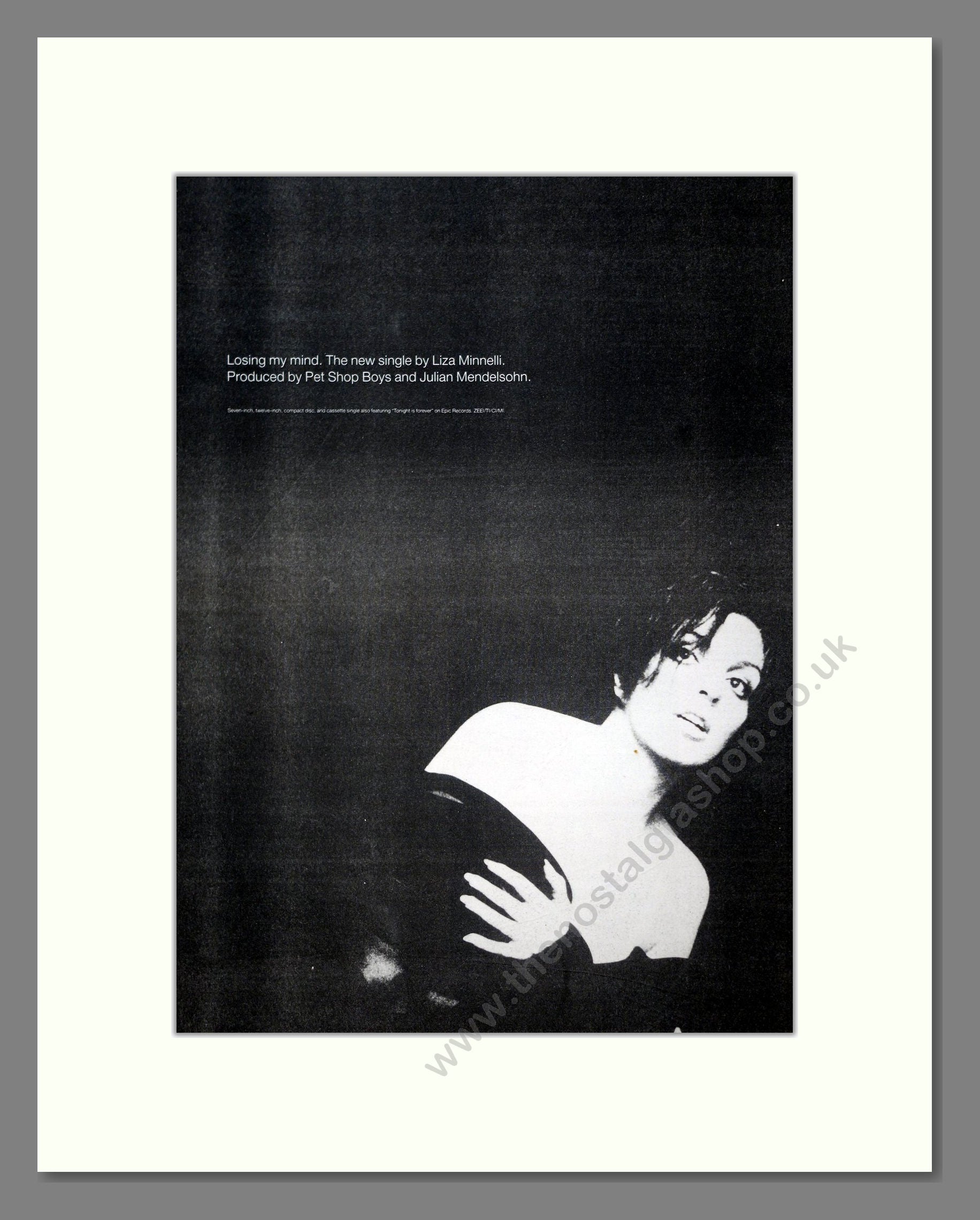 Liza Minelli - Losing My Mind. Vintage Advert 1989 (ref AD20918)