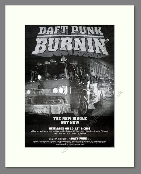 Daft Punk - Burnin'. Vintage Advert 1997 (ref AD20927)