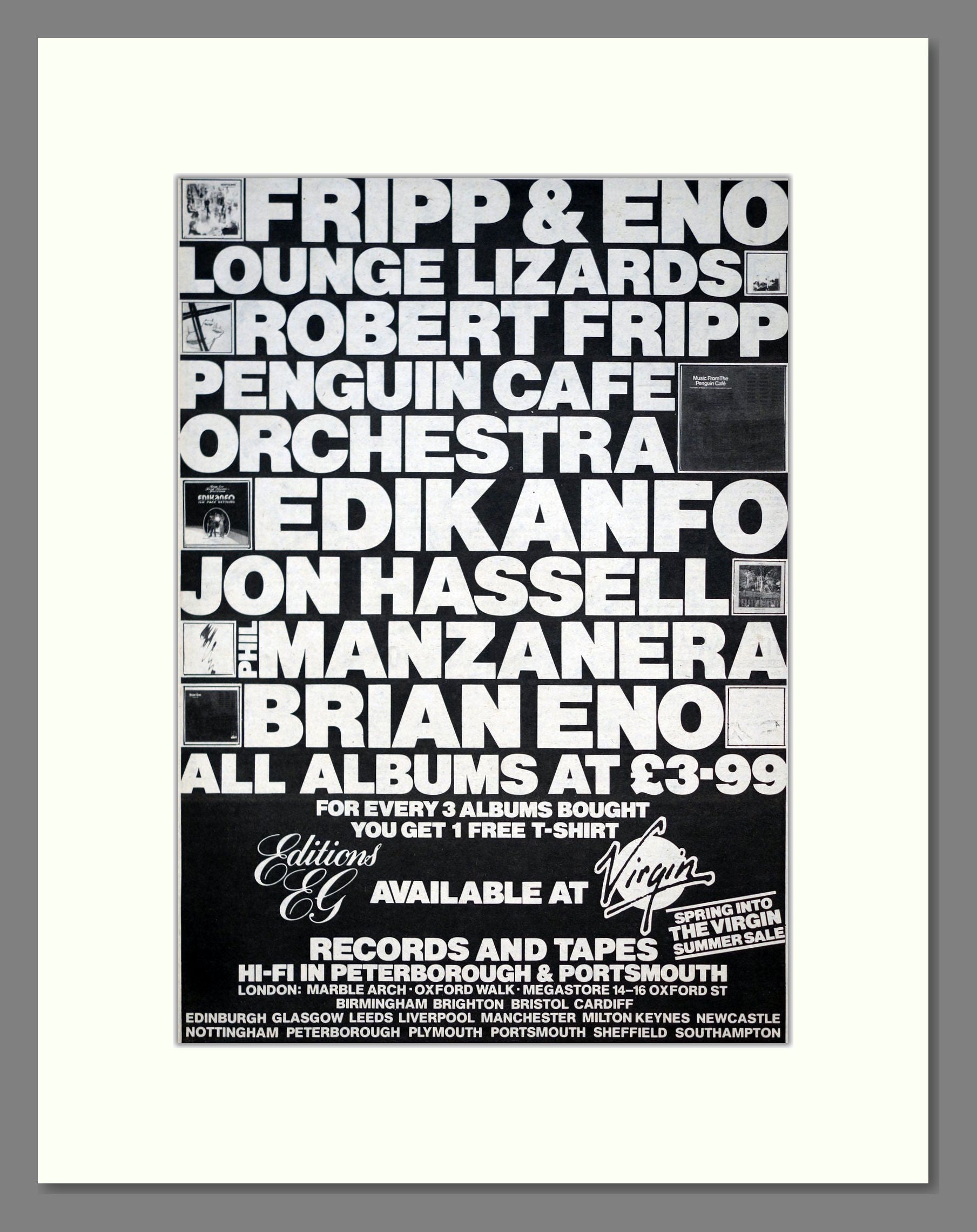 Various Artists - Virgin Albums. Vintage Advert 1982 (ref AD20939)